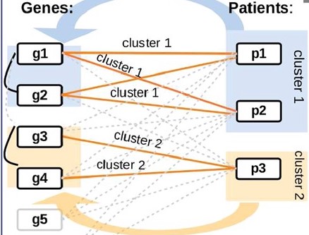 BiCoN: network-constrained biclustering of patients and omics data